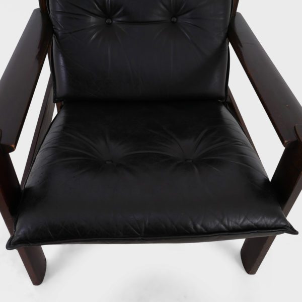 Vintage "Toledo" Lenestol | Sort Skinn - Bilde 9