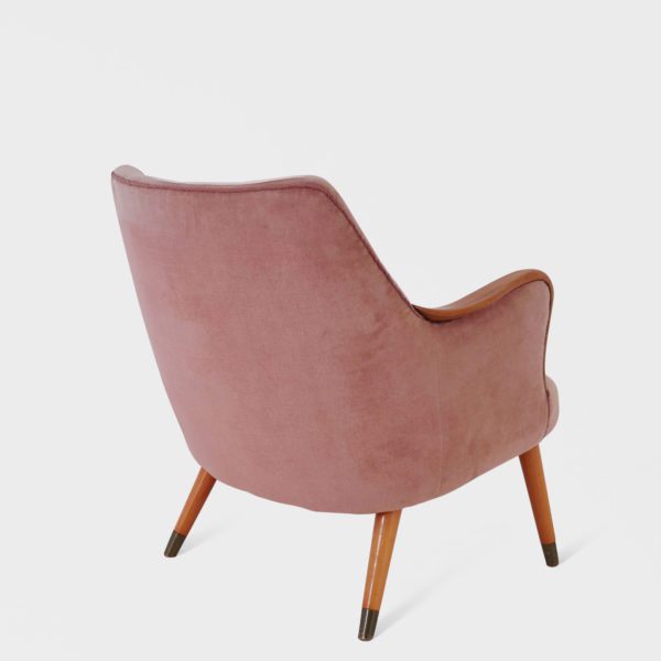 Vintage Lenestol Trukket i Rosa velur - Bilde 5