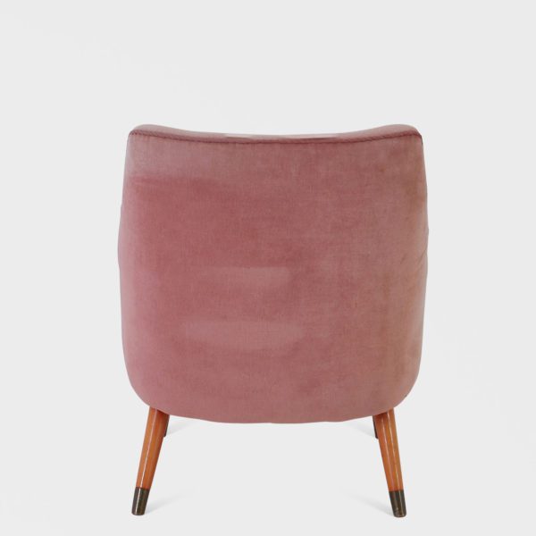 Vintage Lenestol Trukket i Rosa velur - Bilde 6