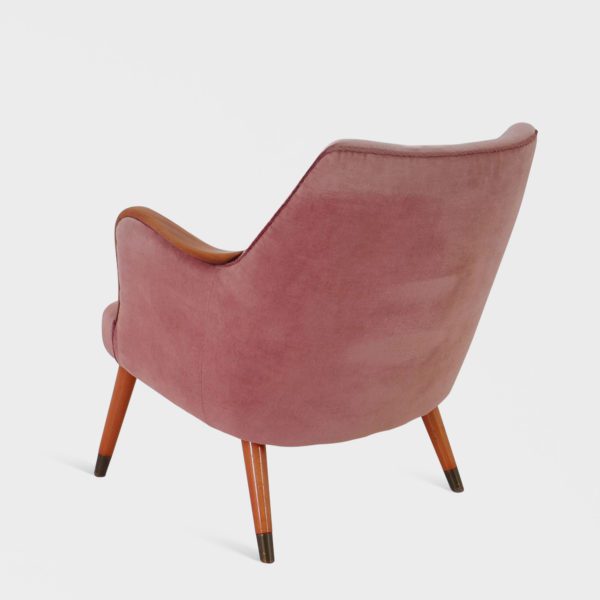 Vintage Lenestol Trukket i Rosa velur - Bilde 7