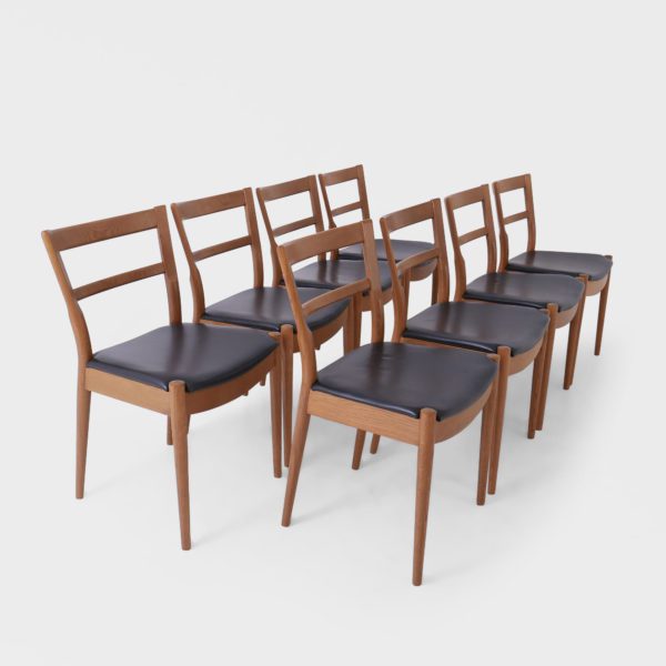 Vintage Ikea "Stockholm" Spisestuestoler i eik & skinn