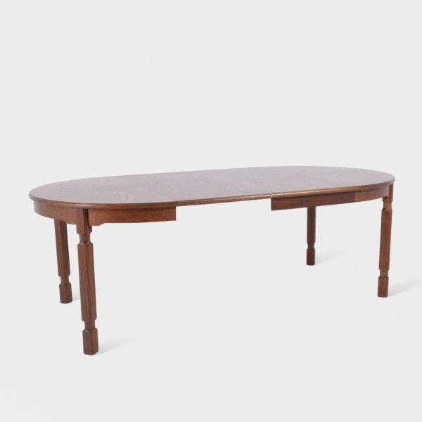 Rundt Vintage Spisebord i Eik | 2 ileggsplater - Bilde 4