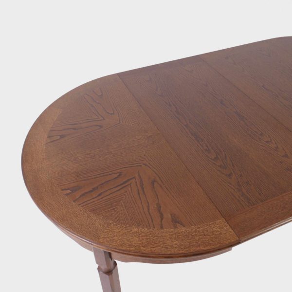 Rundt Vintage Spisebord i Eik | 2 ileggsplater - Bilde 5