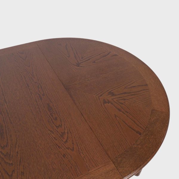 Rundt Vintage Spisebord i Eik | 2 ileggsplater - Bilde 7