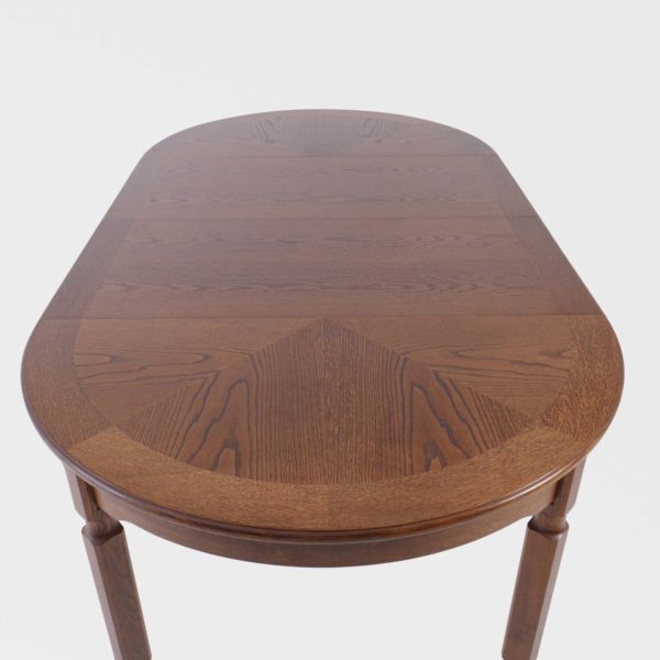 Rundt Vintage Spisebord i Eik | 2 ileggsplater - Bilde 8