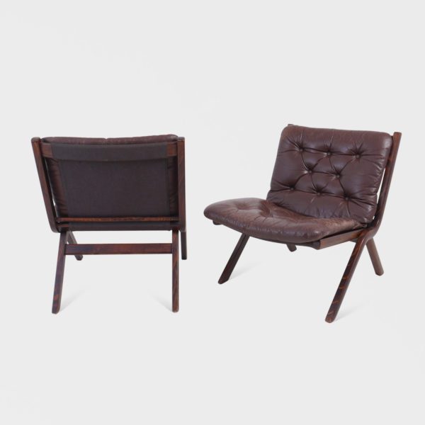 “Uno” Lenestoler Designet av Per Leiv Øie Produsert av Ekornes | Brunt Skinn - Bilde 2