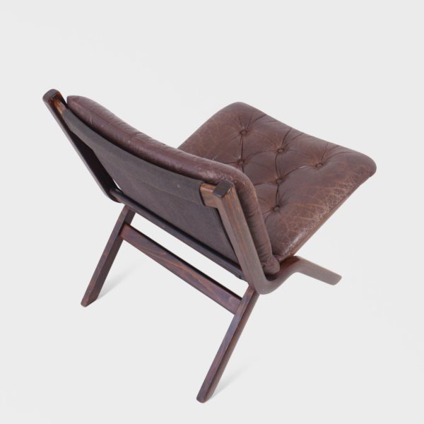 “Uno” Lenestoler Designet av Per Leiv Øie Produsert av Ekornes | Brunt Skinn - Bilde 7