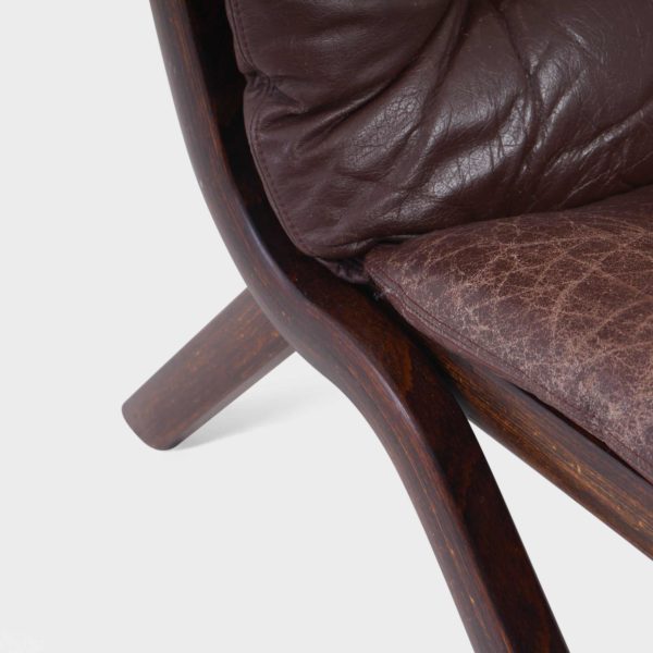 “Uno” Lenestoler Designet av Per Leiv Øie Produsert av Ekornes | Brunt Skinn - Bilde 9
