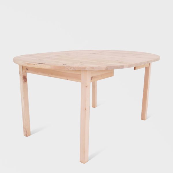 Rundt Vintage Spisebord i Furu | Ileggsplate - Bilde 2