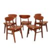 Retro Spisestuestoler Cognac-Farget Skai | Teak, 5 stk - Image 3