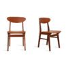 Retro Spisestuestoler Cognac-Farget Skai | Teak, 5 stk