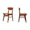 Retro Spisestuestoler Cognac-Farget Skai | Teak, 5 stk - Image 4