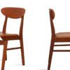 Retro Spisestuestoler Cognac-Farget Skai | Teak, 5 stk - Image 5