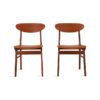 Retro Spisestuestoler Cognac-Farget Skai | Teak, 5 stk - Image 8
