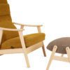 Retro Lenestol med Vipp og Skammel | Boucle - Image 3