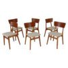 6 stk, Retro Spisestuestoler fra Nesttun Møbelfabrikk i Teak & Bøk | Nyomtrukket - Image 3