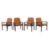 4 stk, Danske Armstoler i Cognac-farget Skinn fra Dyrlund - Image 2