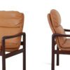 4 stk, Danske Armstoler i Cognac-farget Skinn fra Dyrlund - Image 6